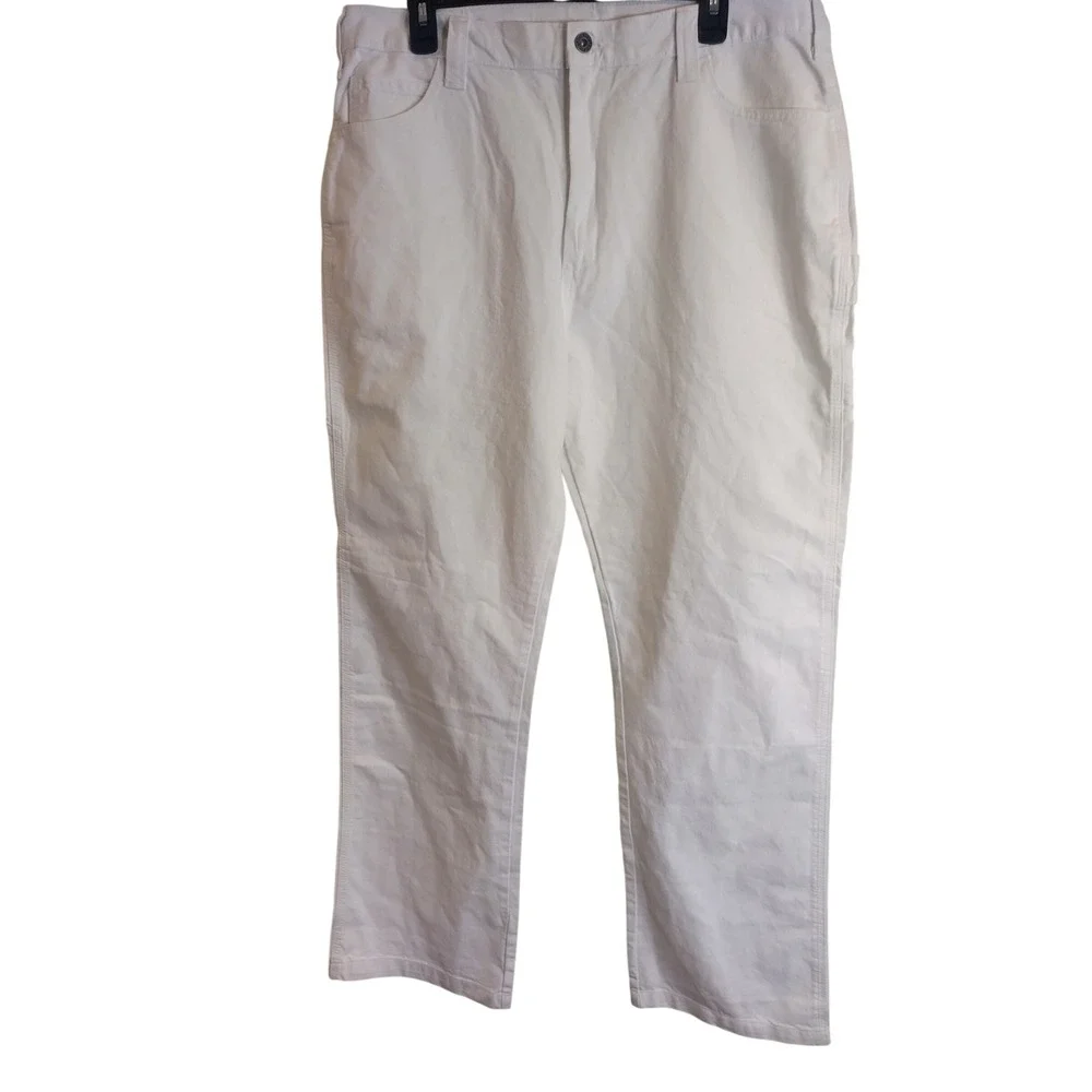 Dickies Mens White Utility Painter Pants Relaxed Straight Fit 36x32 NWT A861G0WH